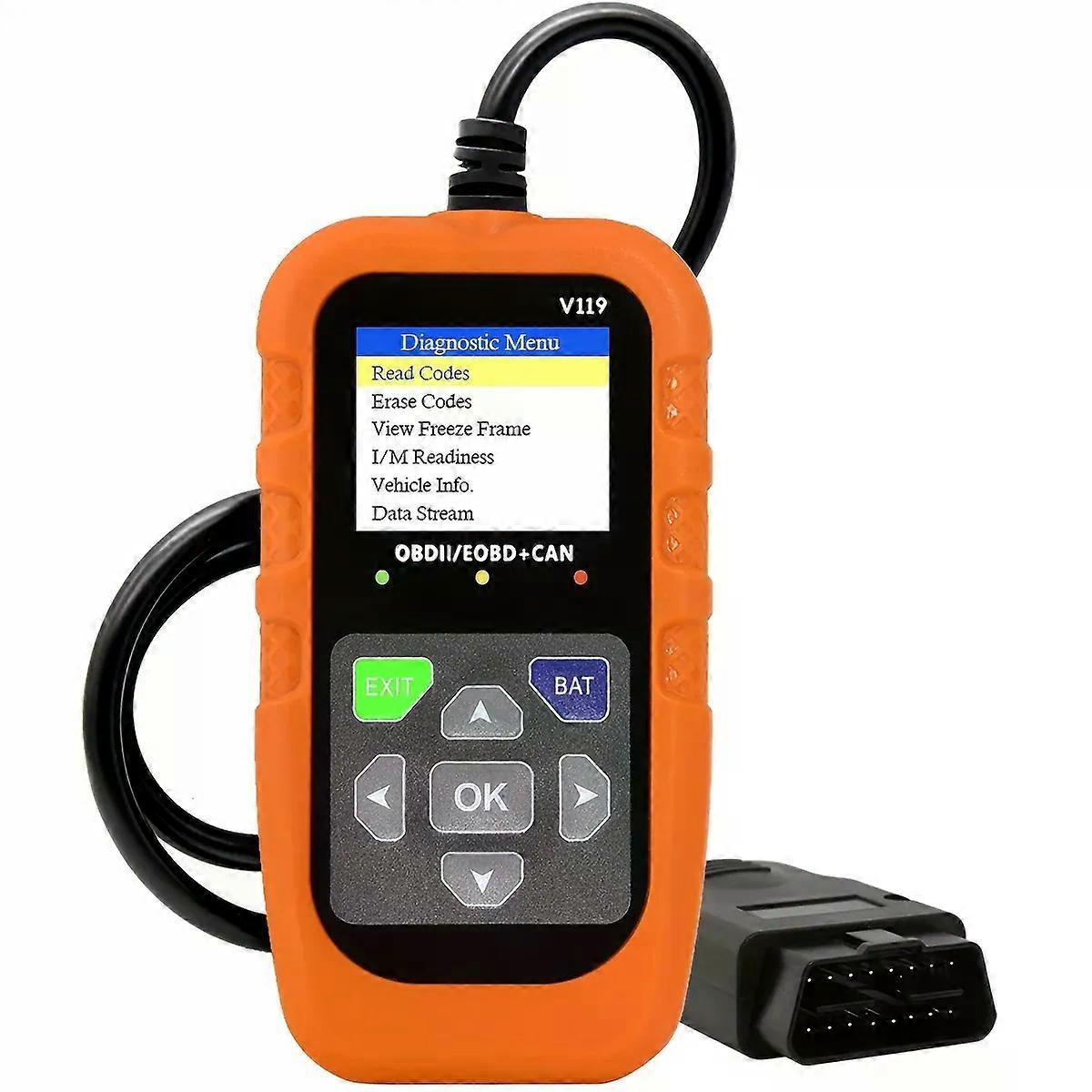 Obd2 Scanner Diagnostic Tool with Voltage Tester, Obdii Engine Fault Code Reader, Eobd + Can Charging Tester, Insulation, Automo
