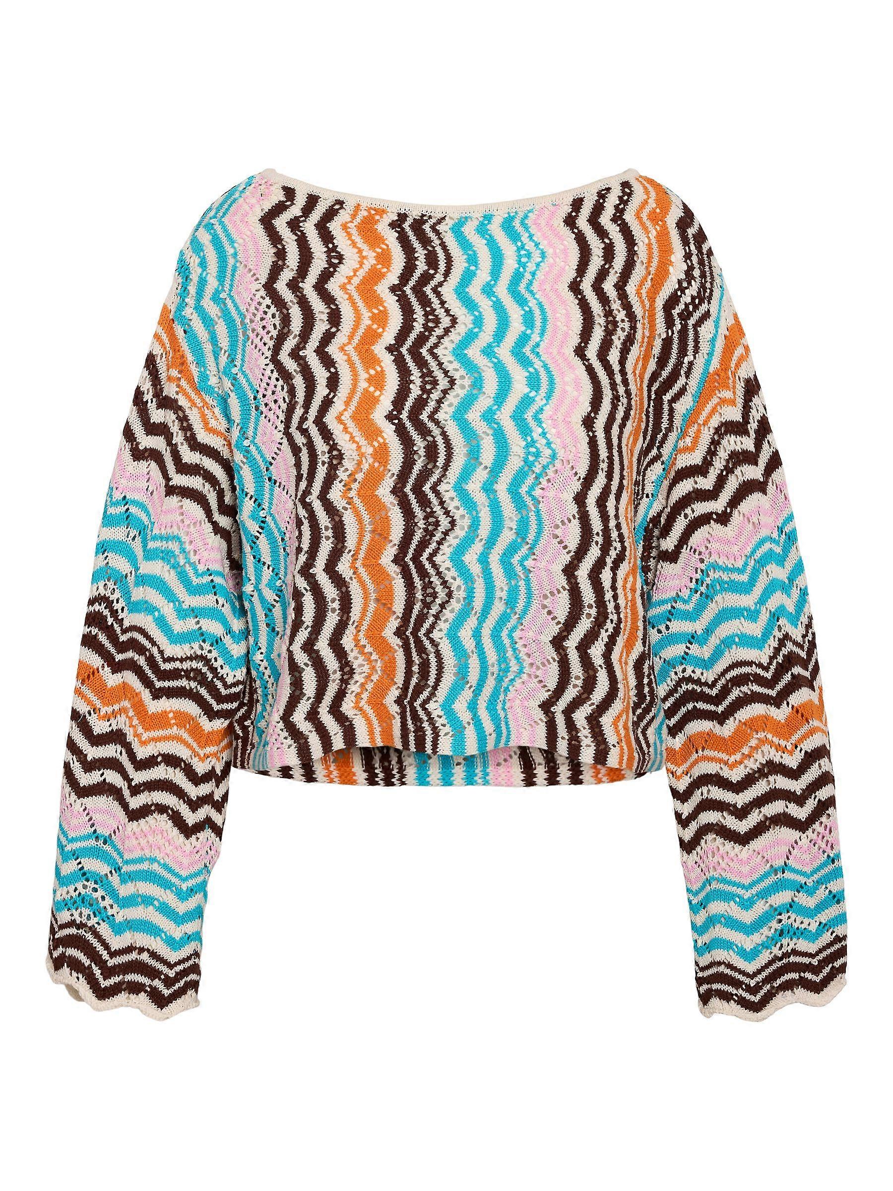 NOISY MAY Damen Strickpullover Zickzack Box Fit