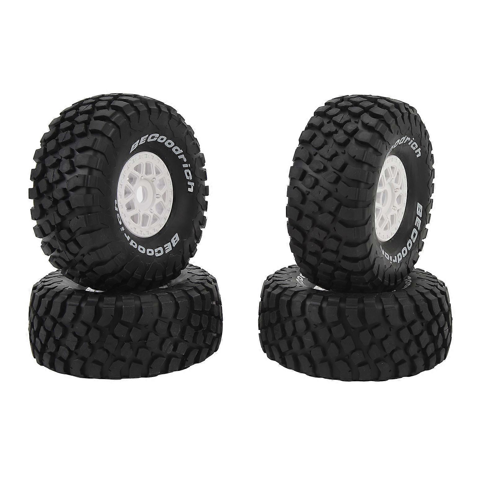 4 PCS 1/7 Short Course Truck Tires Easy To Install Strong Grip White Rim RC Model Car Tires for ARRMA Mojave UDR
