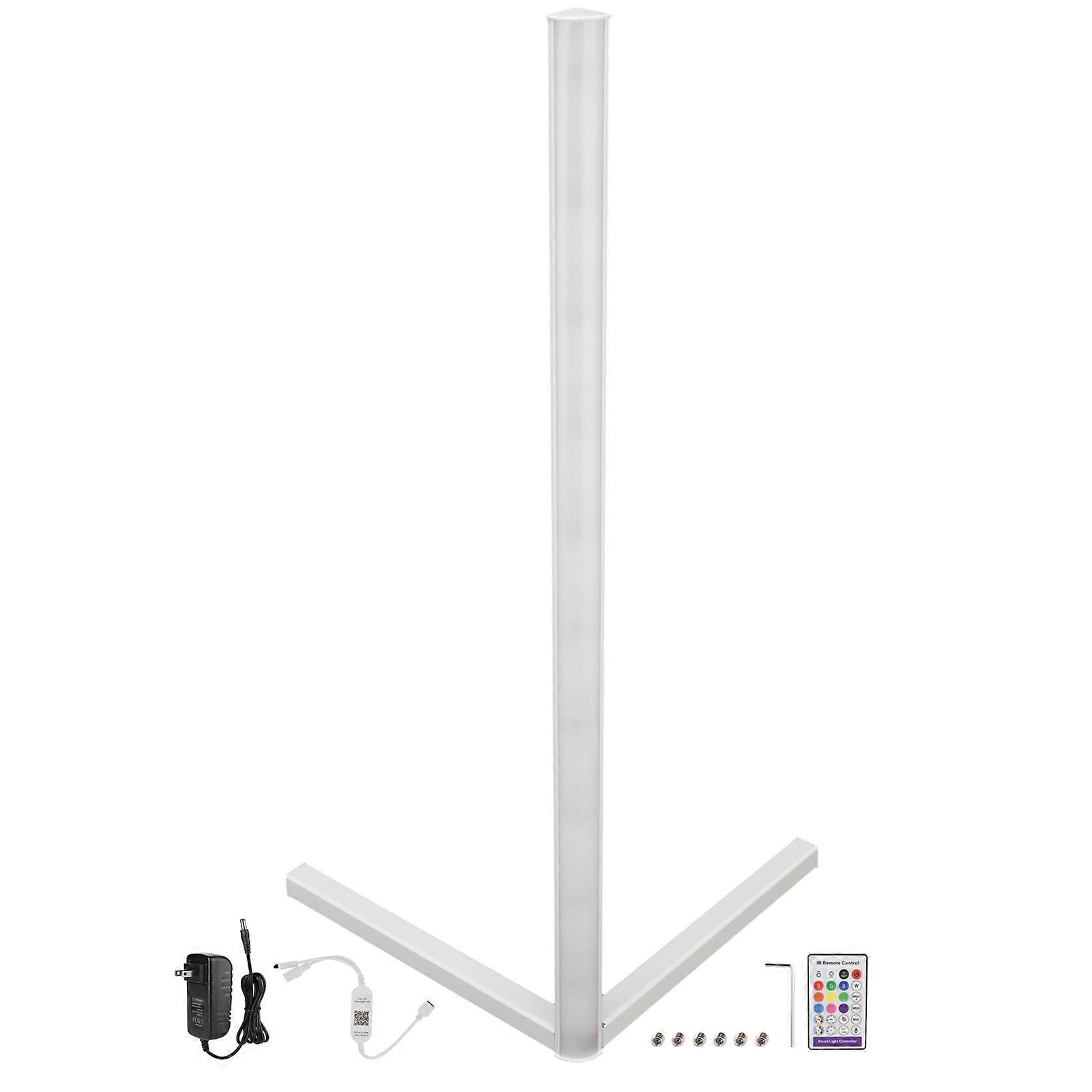 Floor Lamp WIFI APP 16 Million Colors 24Key RemoteControl Corner Bar Light for Home (White Shell )