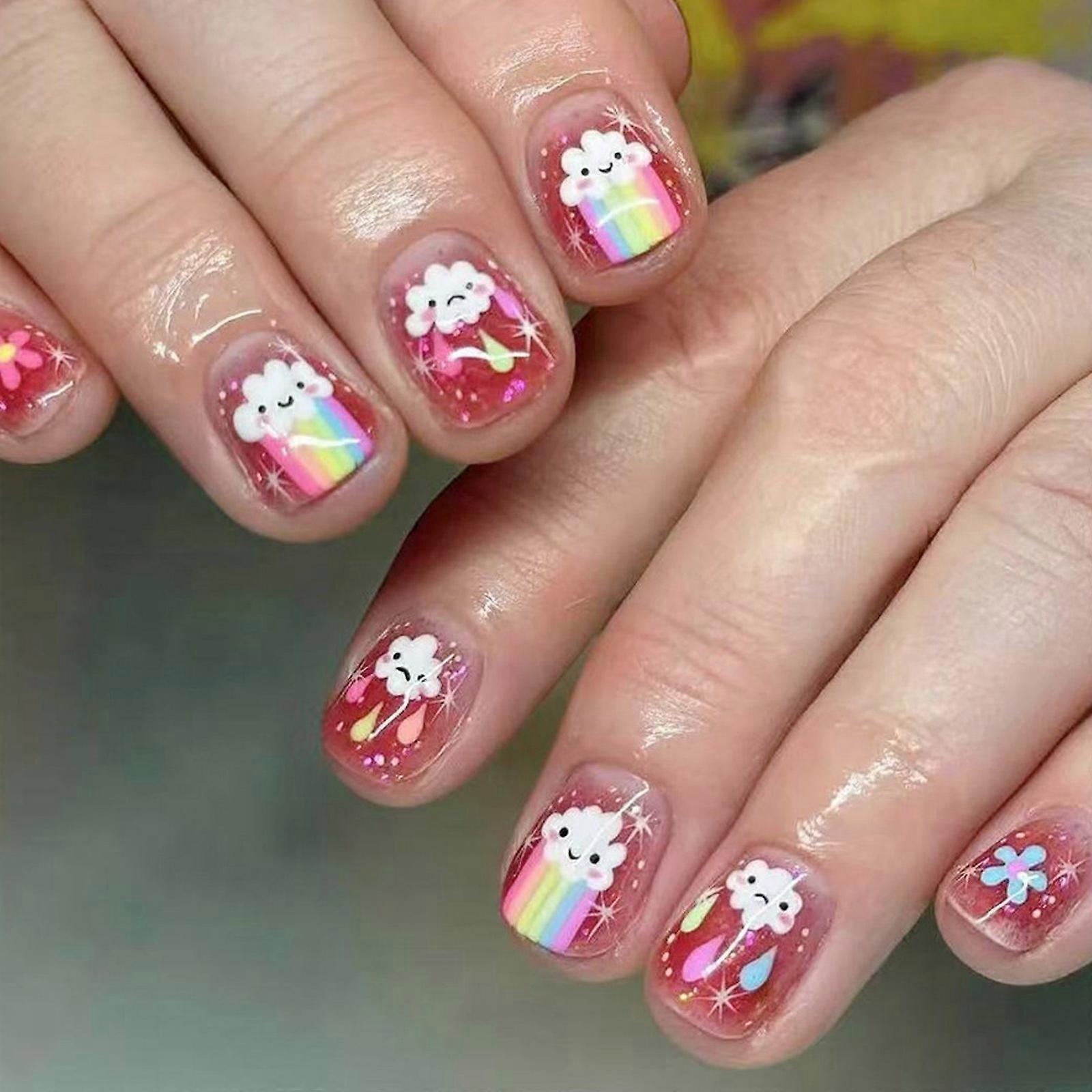 Kare Fransız İpuçları Sahte Tırnak Yapıştırıcıları Tırnak Üzerinde Sopa Üzerinde Tırnak Çiçek Üzerine Basın Bayan Kızlar için Tırnak Yapay Yanlış Tırnak