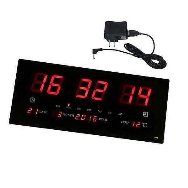 2 Wall Clock LED Time Calendar Temperature