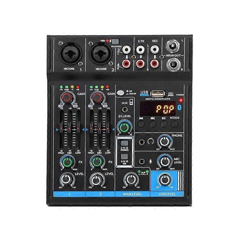 With Bluetooth And Sound Card Four-Way Band Recording Performance Stage USB Small Mixer