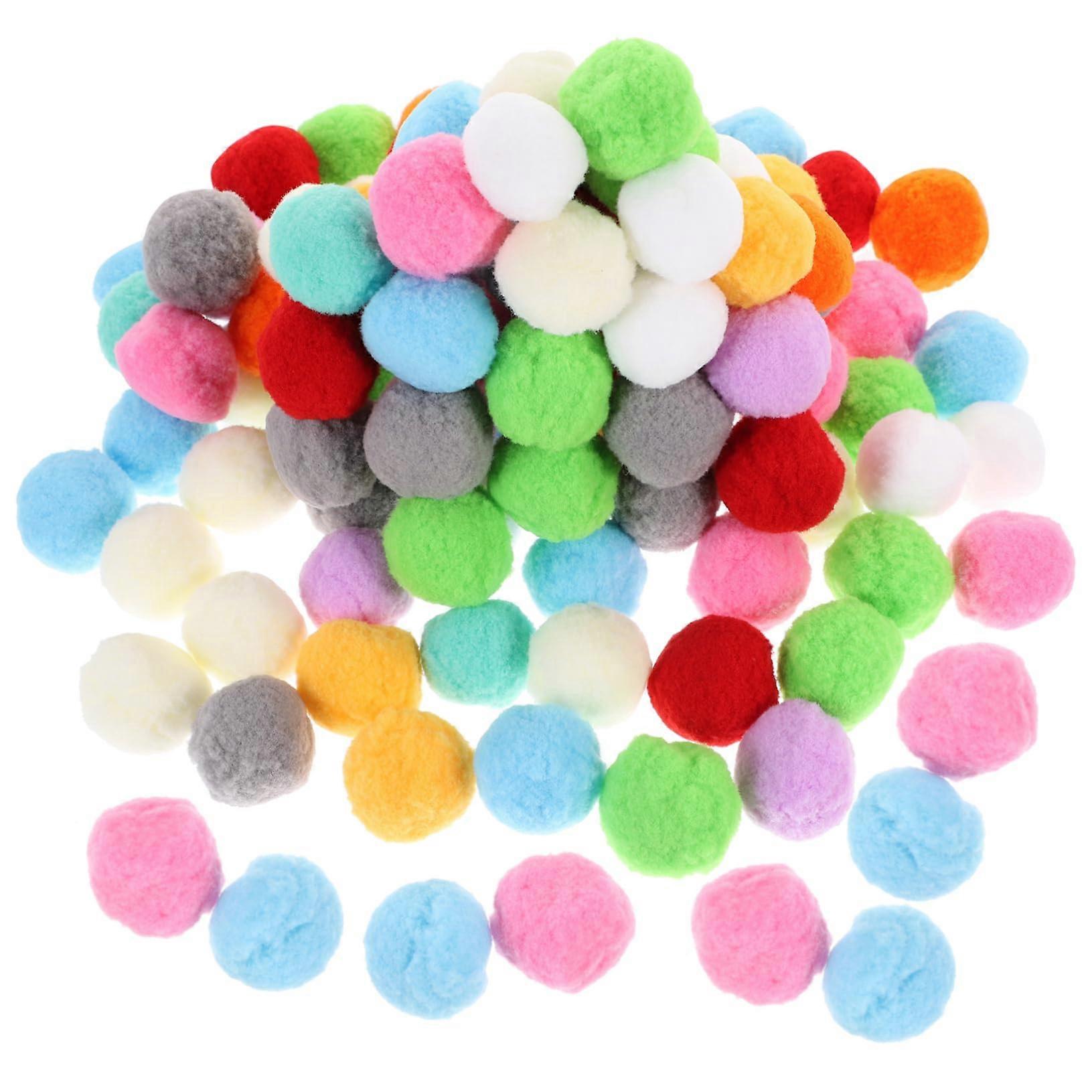 Pompoms 100Pcs Assorted Fuzzy Balls For DIY Crafting Decorative Pom Poms For Clothing Hats And Home Decor