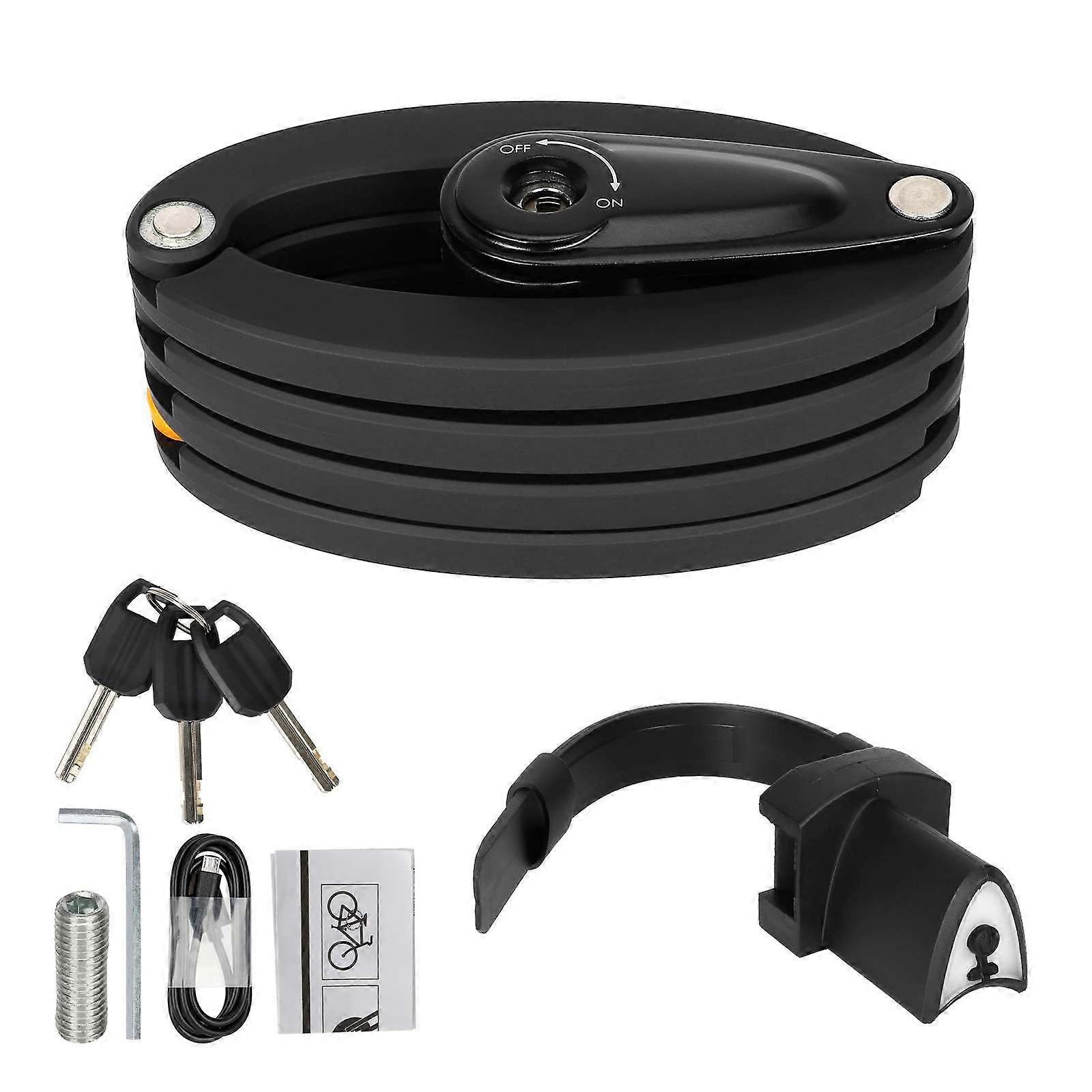Bike Lock Foldable Chain AntiTheft Security Bicycles Lock with Key Set Outdoor Cycling Equipment with Mounting Bracket