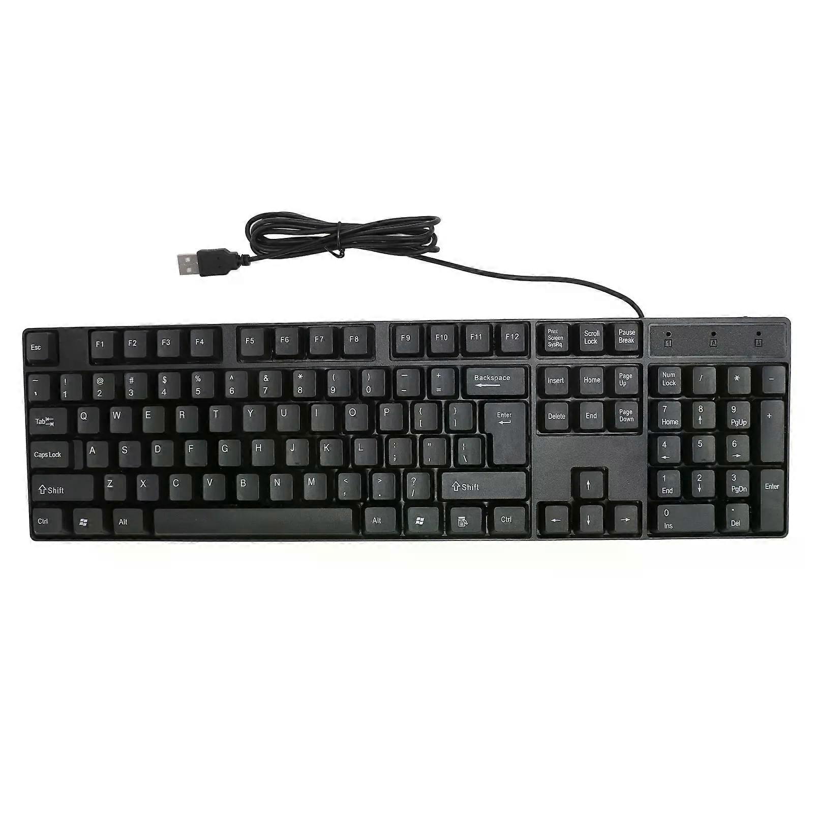 104 Keys USB Wired Keyboard English/Russian/Spanish/French Language Ergonomic Design Gaming Keyboard for Office Laptops Desktops