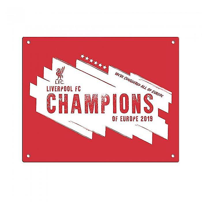 Liverpool FC Champions Of Europe Metal Sign