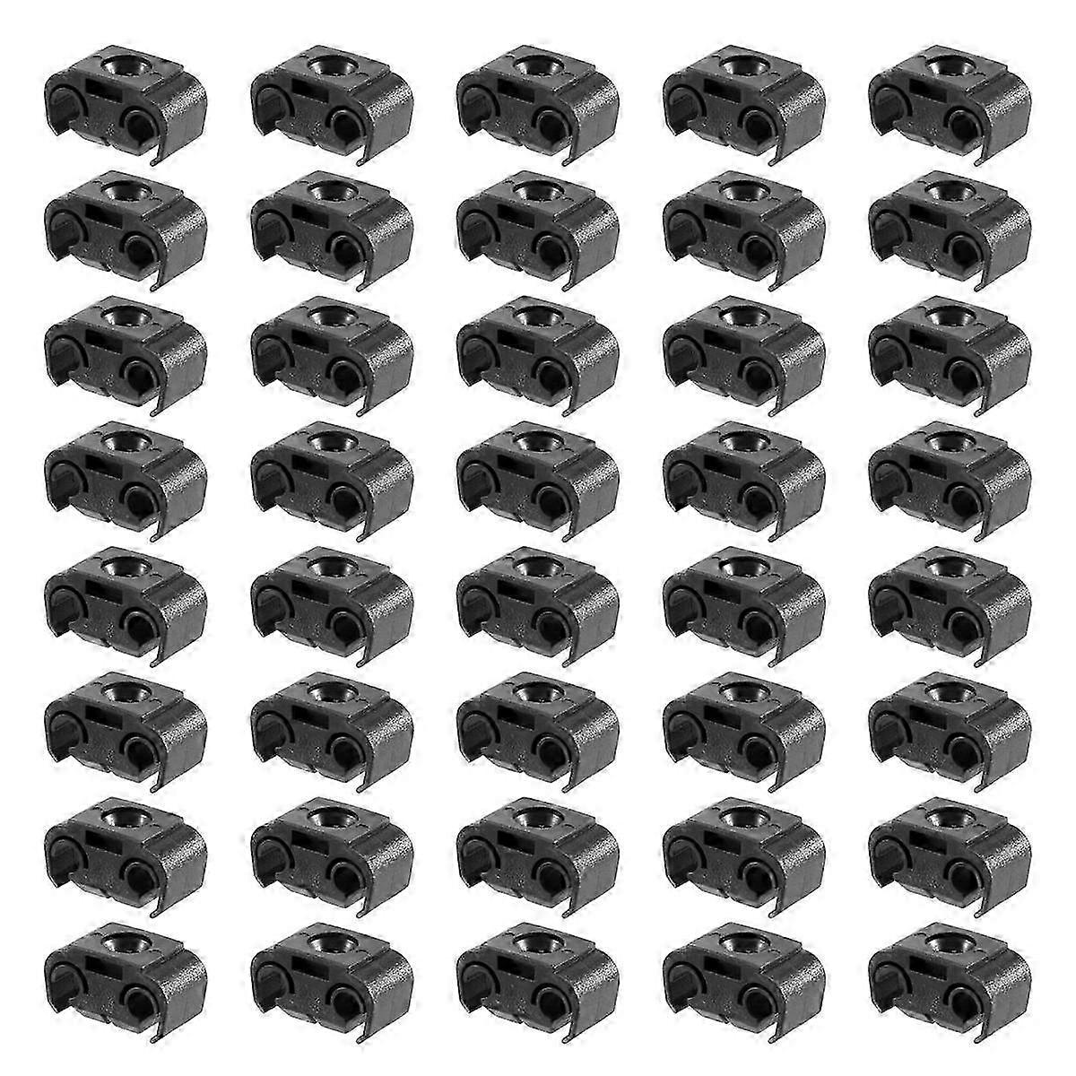 40PCS 2-Point Brake Pipe Clip Holder Bracket 811611797 Black