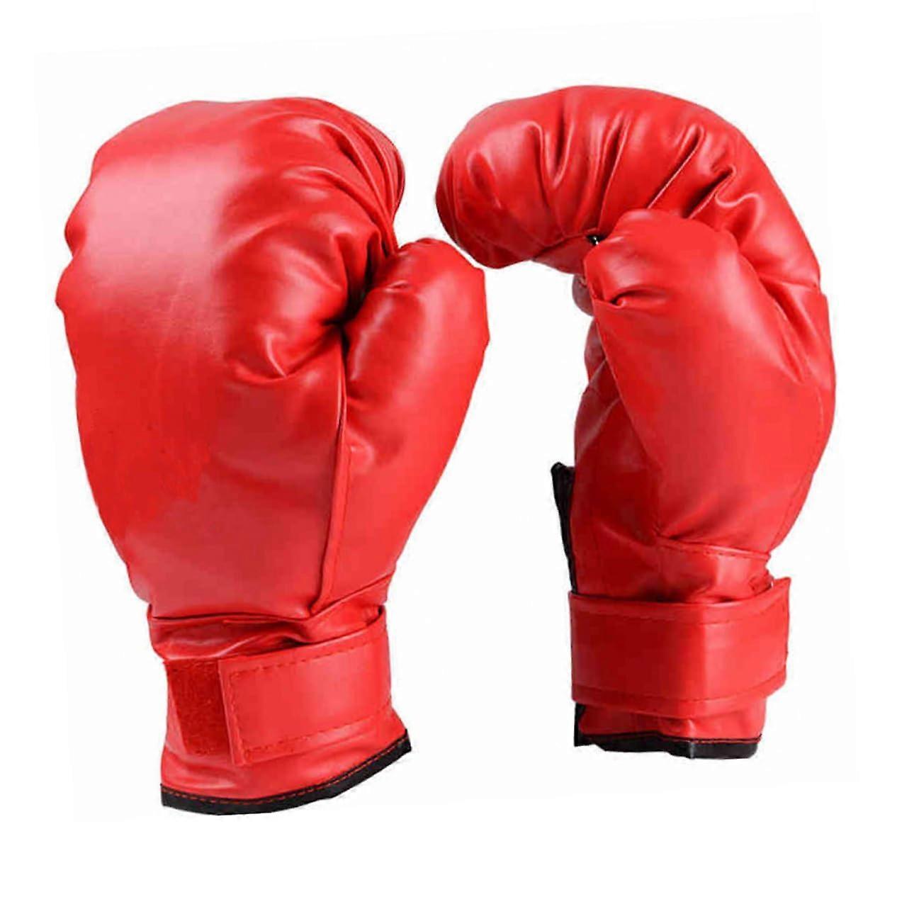 's Boxing Gloves Made of PVC Training Gloves for Karate Thai Kickboxing Orange Size for