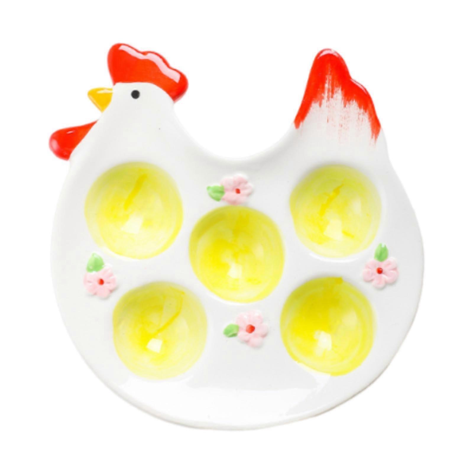 Ceramic Egg Stand Egg Cup Tray Multipurpose Container Crafts Easter Eggs Holder