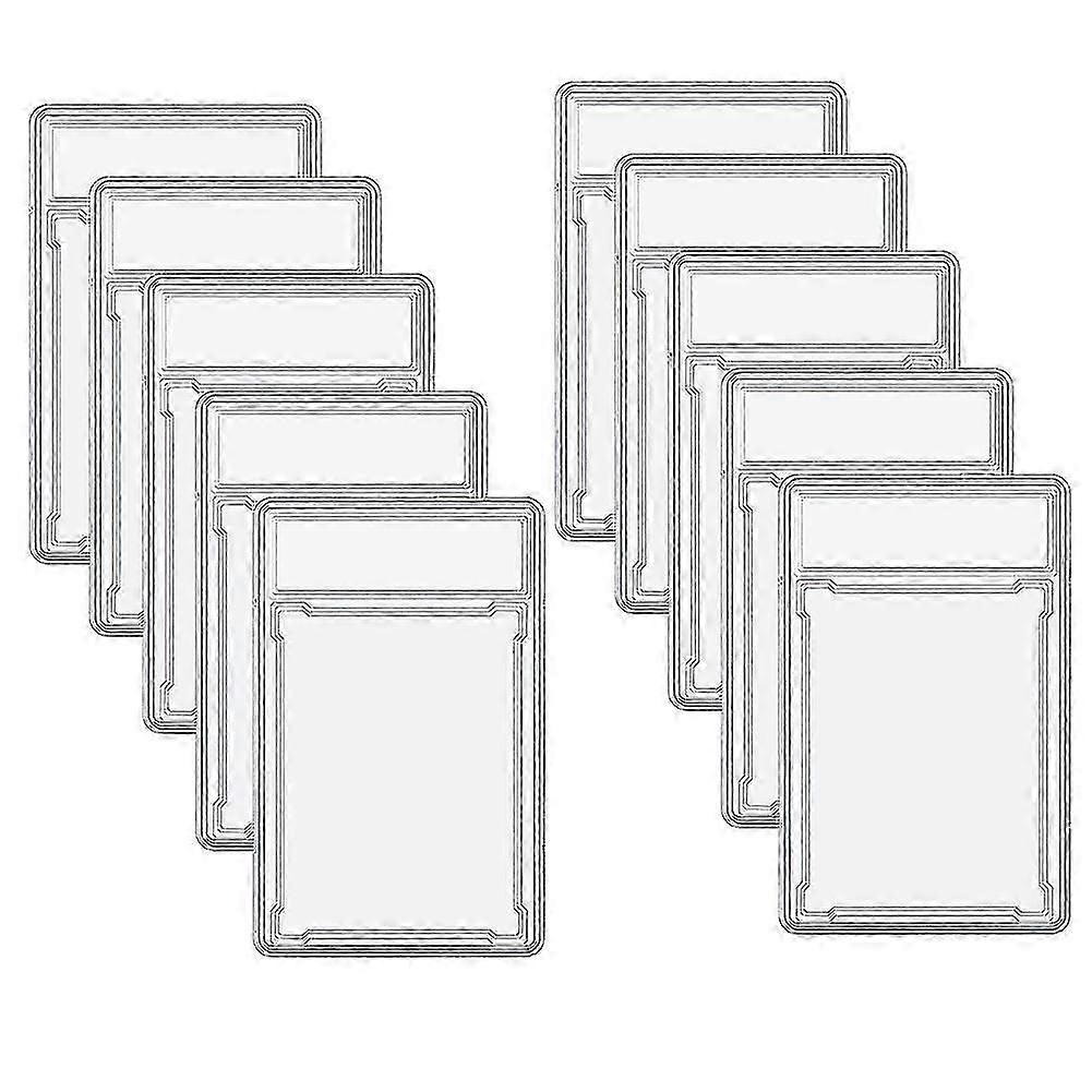 10 Pcs Trading Cards Protector Case Acrylic Clear Graded Card Holders With Label Position Hard Card