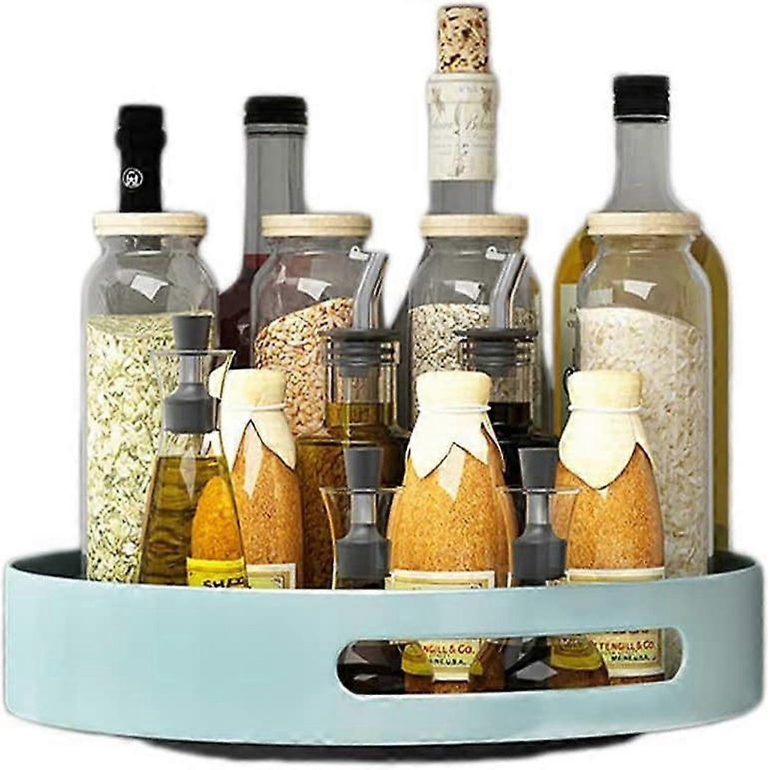 Lazy Susan Turntable Spice Rack, Metal Rotating Tray Organizer for Cabinet Countertop Cupboard Table in Kitchen or Pantry,25cm 10in