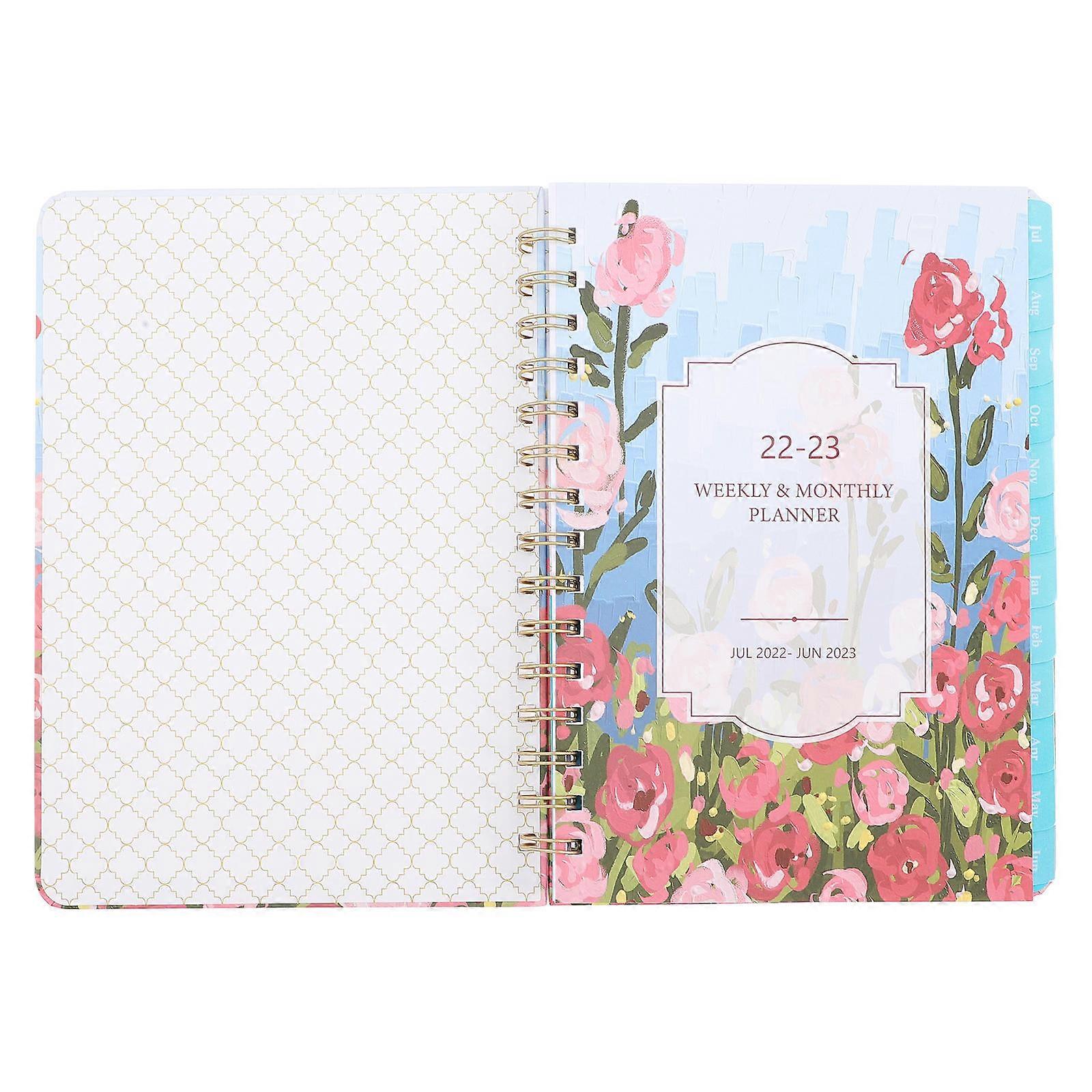 Premium Schedule Notepad Planner Coil bound Daily Weekly Monthly Organizer Portable Design for Use Smooth Writing Notebook