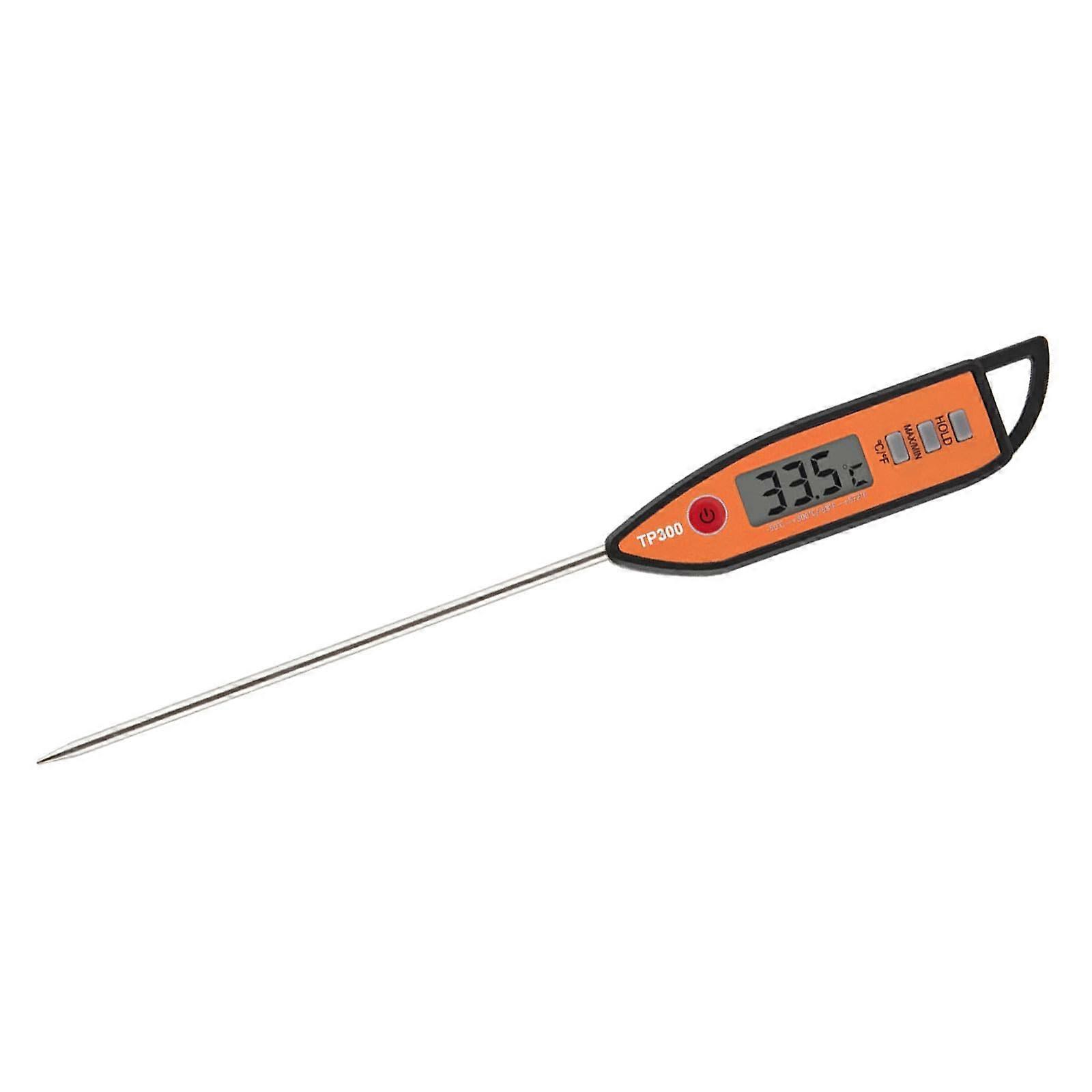 Meat Plugin Thermometer Digital Quick Thermometer for Grilling and Cooking, Digital Food Plugin Thermometer for Turkey, Baking, Orange