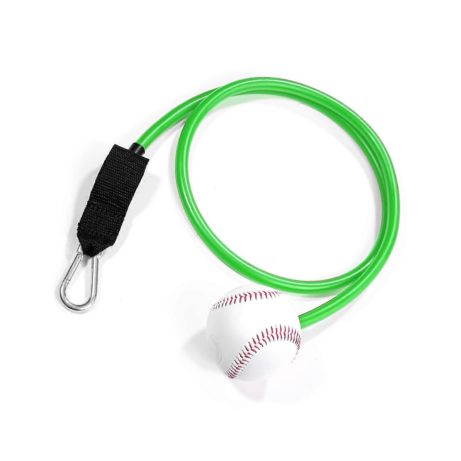 Baseball Training Set with Interchangeable Grip, Resistance Band, Green Rubber Ball, and Pitching Trainer