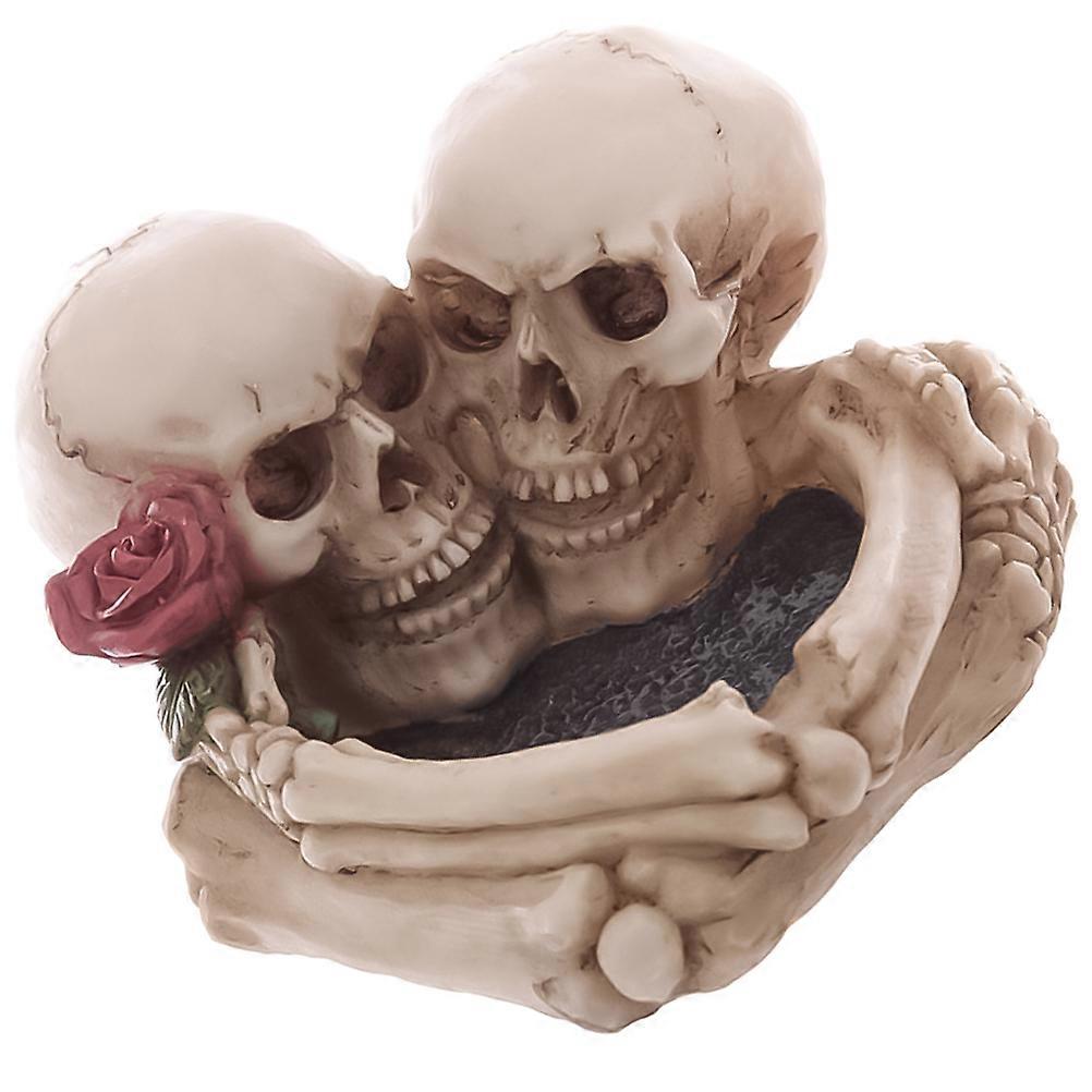 Halloween Table Decor Resin Ashtray Skull Shape Home Decoration Multi-Colored 1Set