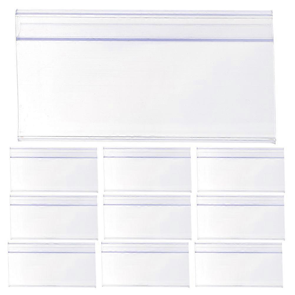 20pcs Clear Plastic Shelf Label Holders For Supermarket Price Tags Price Label Holders Displaying Price Stand Merchandise Sign Holder