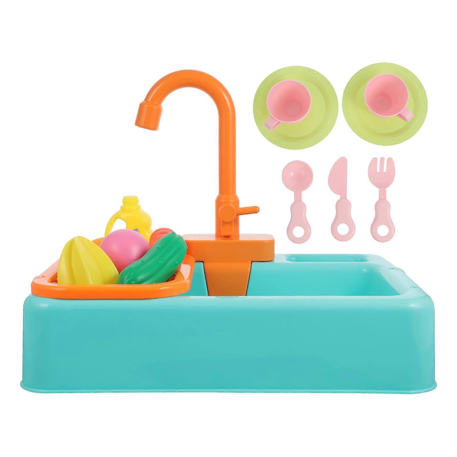 Circulating Water Bird Bath Tub Automatic Faucet for Parrots Green 34.5X25CM 1Set