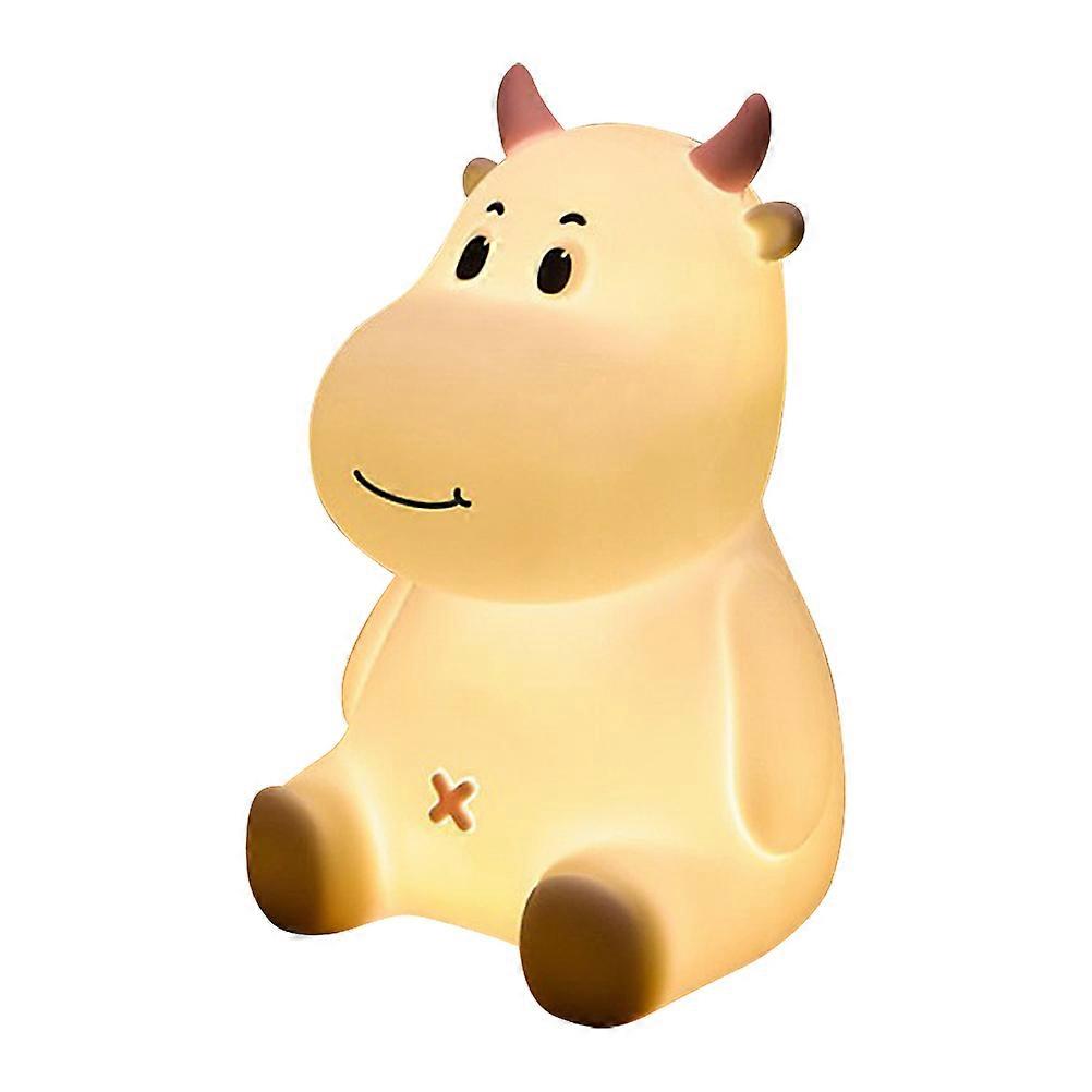 Cow Shaped Lamp Small Light Decor Dormitory Rechargeable Warm Lighting Touch Switch 1Set