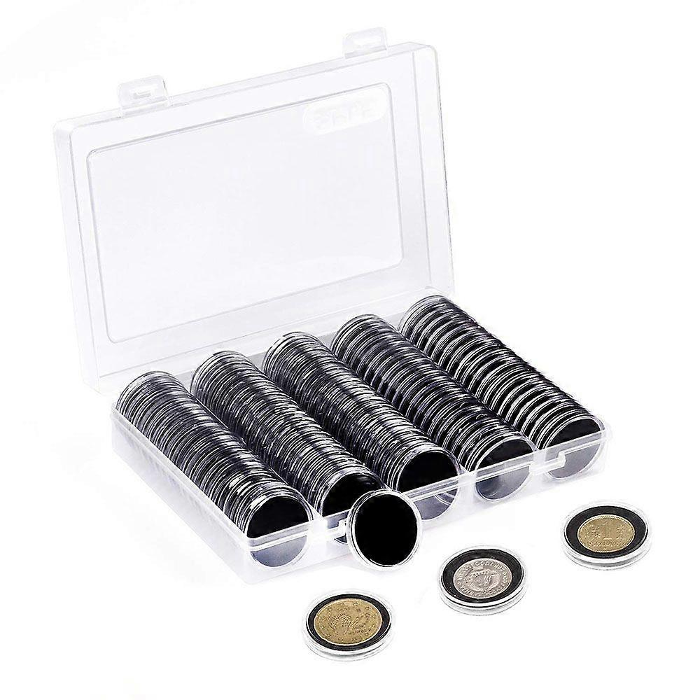 Set of 100 30mm Coin Capsules, Noonedibs, with protective foam in 5 sizes (17/20/25/27/30mm)