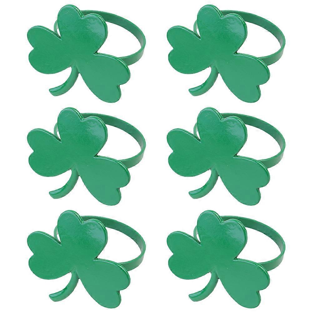 Shamrock Napkin Ring Metal Material for Patrick S 5.00x4.20x4.20cm Table Decoration 6Pcs