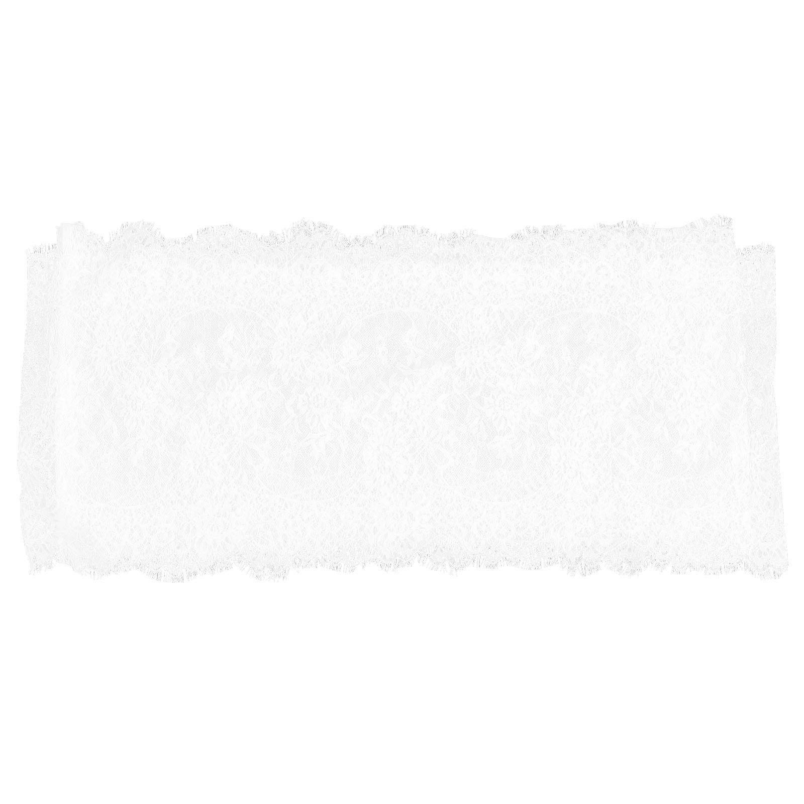 Graduation Lace Tablerunner White Polyamide Rectangular Table Decoration For Graduation Party 1Pack