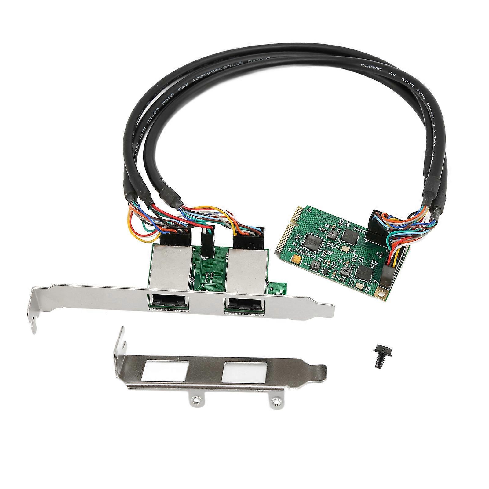 Carte Ethernet Mini PCIE Gigabit 10/100/1000 Mbit/s, lecteur libre, interface RJ45, 2 ports, puce RTL8111H, carte Internet Gigabit pour PC