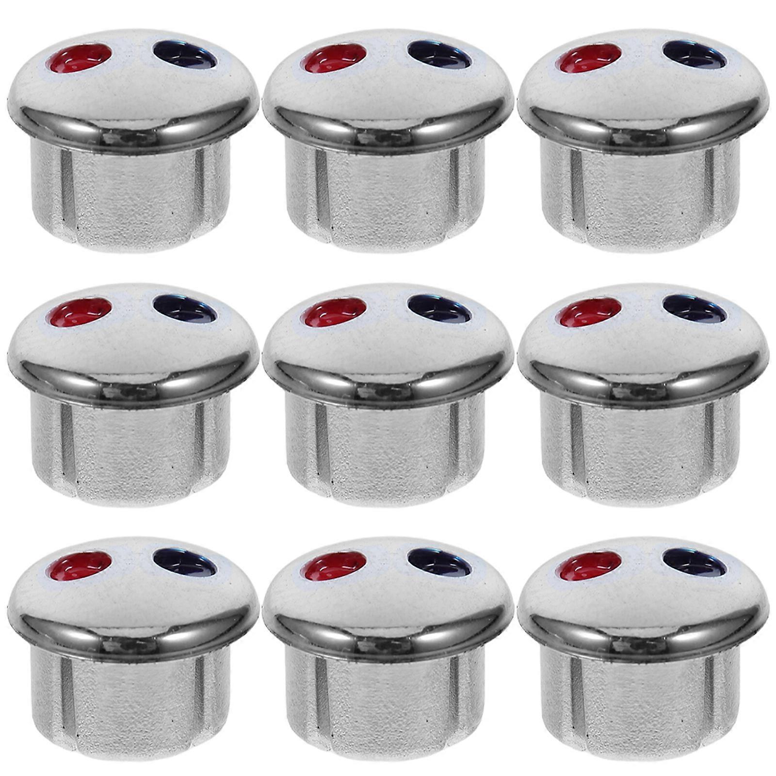 10pcs Hot Cold Water Faucet Label Temperature Indicator Buttons Faucet Handle Index Markers For Kitchen Replacement