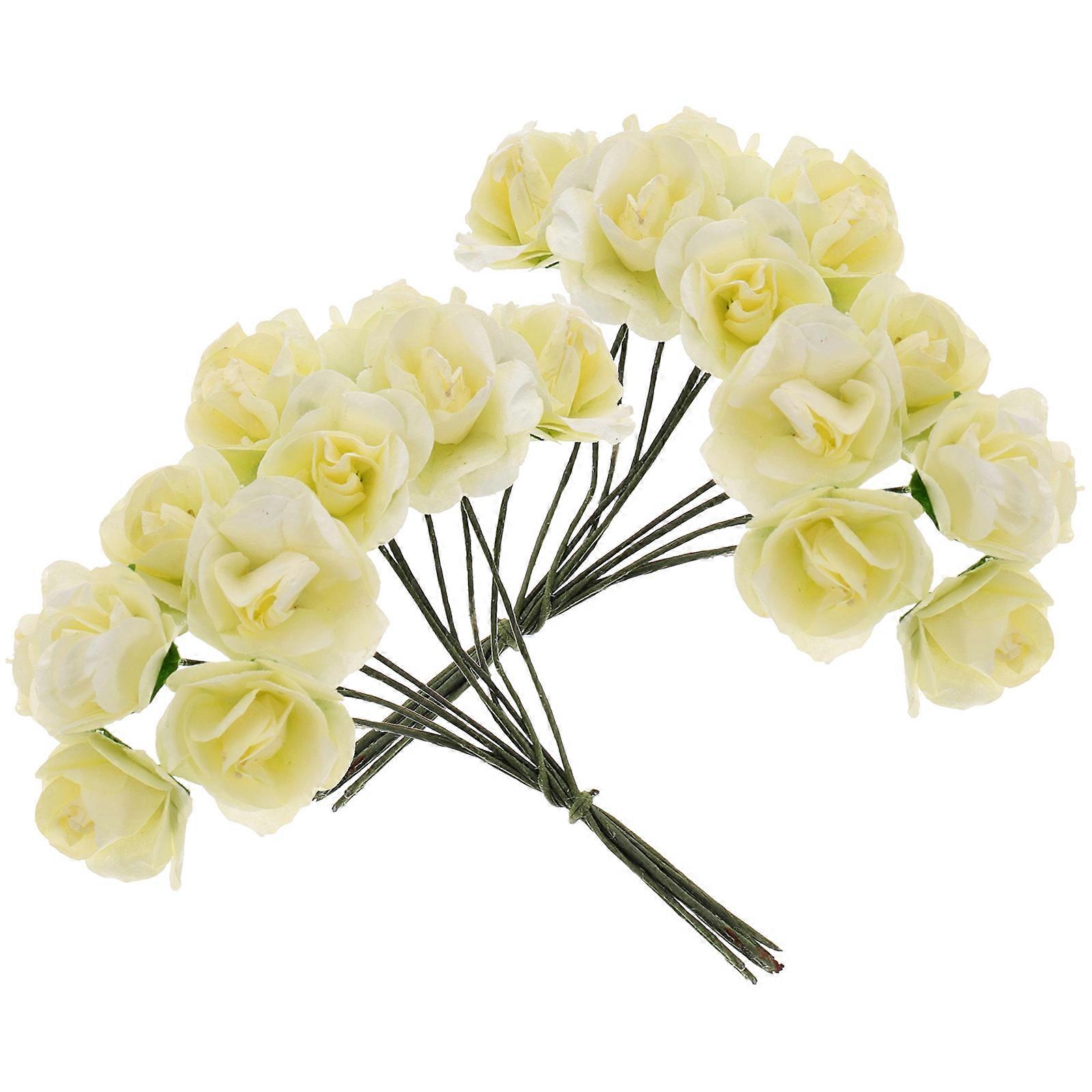 Artificial Flower Decoration Faux Flower Model Paper Material 144Pcs