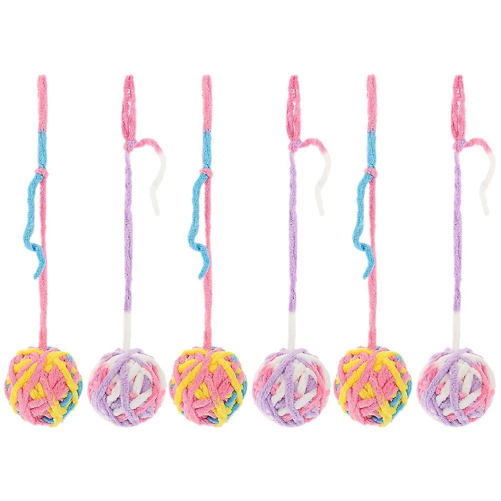 Kitten Play Chasing Toy Cat Balls Toys For Indoor Cats Interactive Cat Toy For Cats Pink 6Pcs