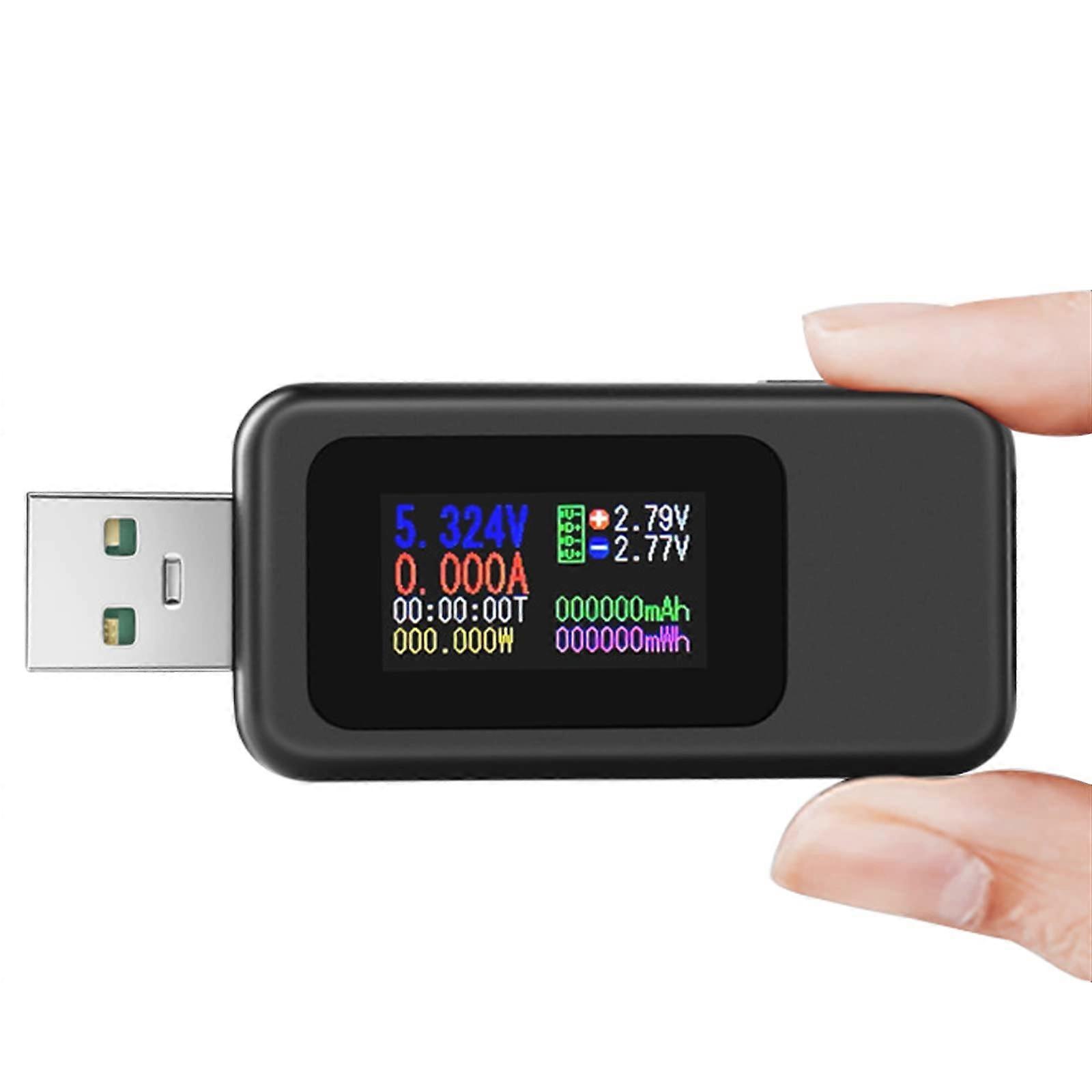 Digital USB Tester with Color Display - USB Voltage Tester