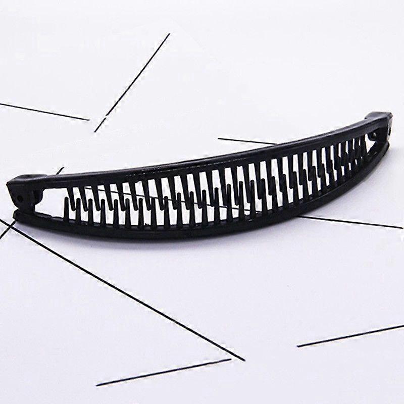 Hair Wave Clip Hairpin Shape Plain Comb Clip Ponytail Holder Black/White Korea Bangs Comb Banana Unique