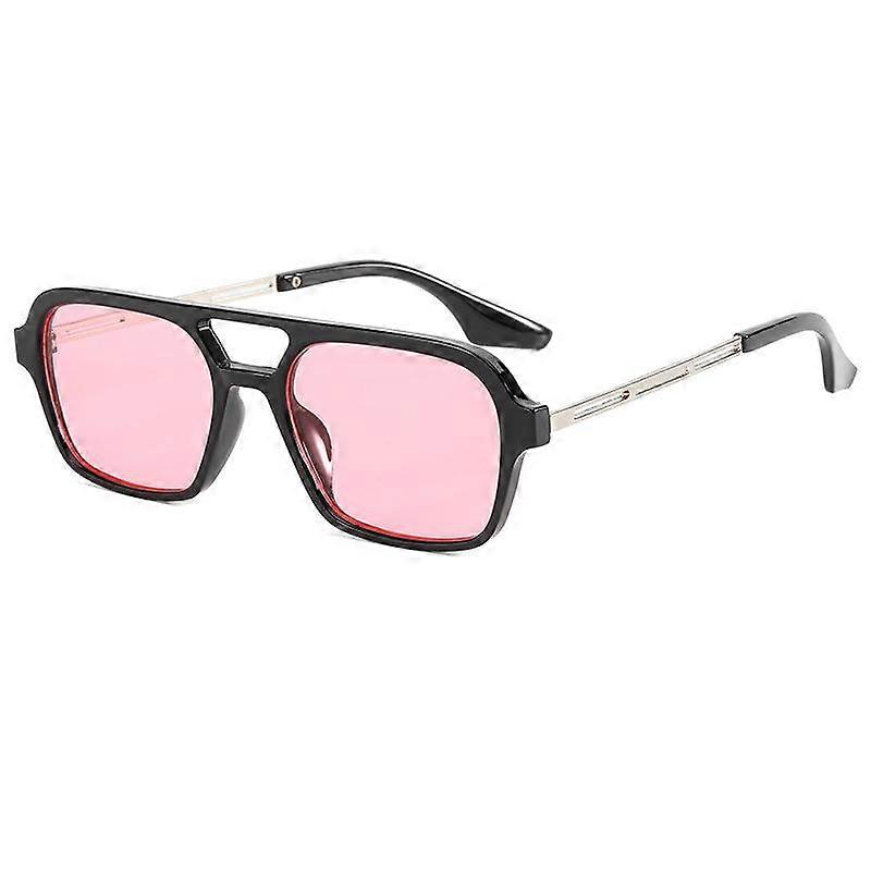 Leopard Sunglasses Men Women Unisex Double Bridge Gradient Square Retro Hollow Out Sunglasses