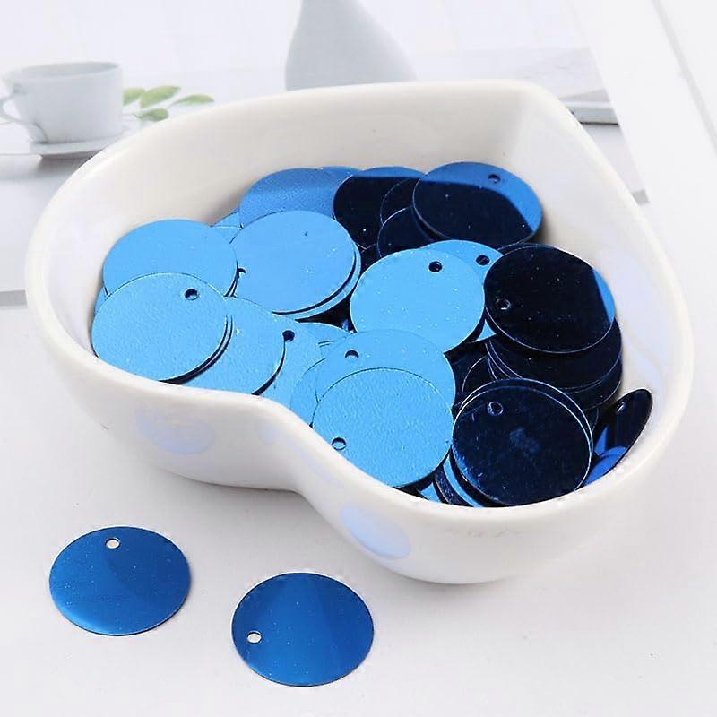 240 Pack of Flat Round Sequins 15mm for Crafting and Dressmaking - Large Blue and Pink Sequins with Hole for DIY and Wedding Decoration