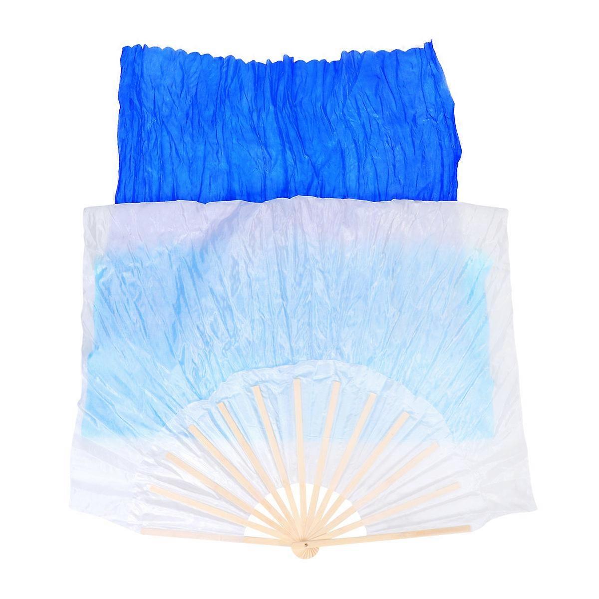Gradient Color Large Silk Fan for Women – Pliable Handheld Veil Fan for Wedding, Belly Dance, Party & Performance Use