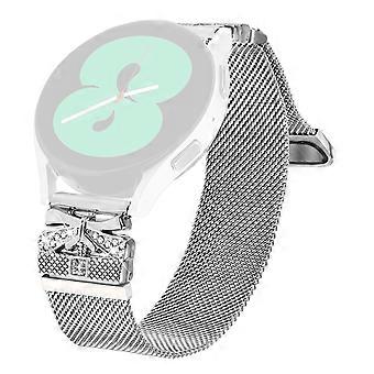 For Misfit Vapor Watch Strap Butterfly Decor Milanese Metal Band, Silver
