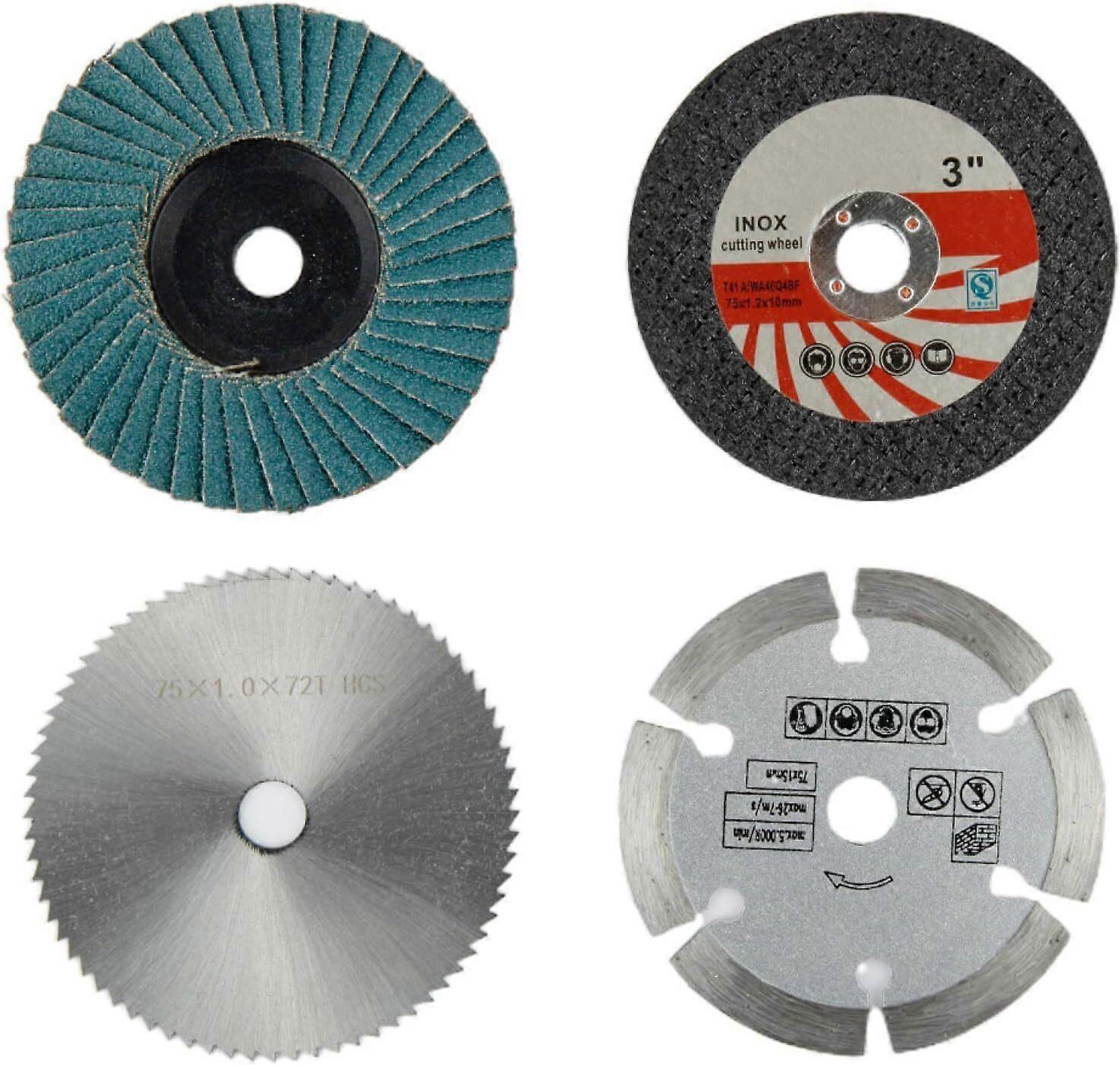 4pc 75x10mm Angle Grinder Cutting Discs - Thin Cut Off Wheels Disks for Metal