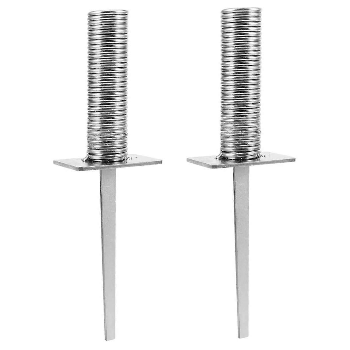 Football Corner Flagpoles Pack of 2 with Ground Spike Iron Silver Football Flags for Training and Field Use