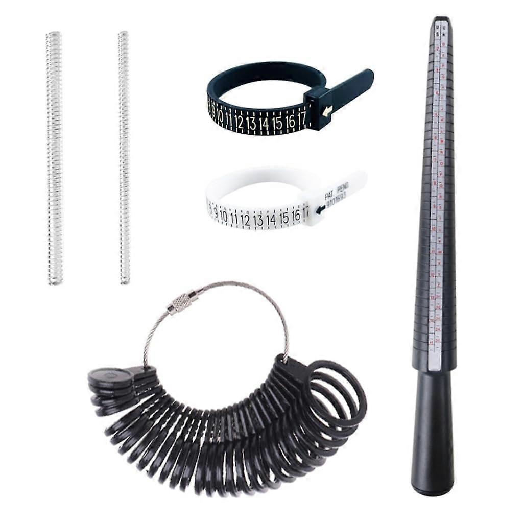 3/4/6/7pcs ring sizer measuring tool set ring measuring trument finger sizer Morkelrings plastic 6 piece set