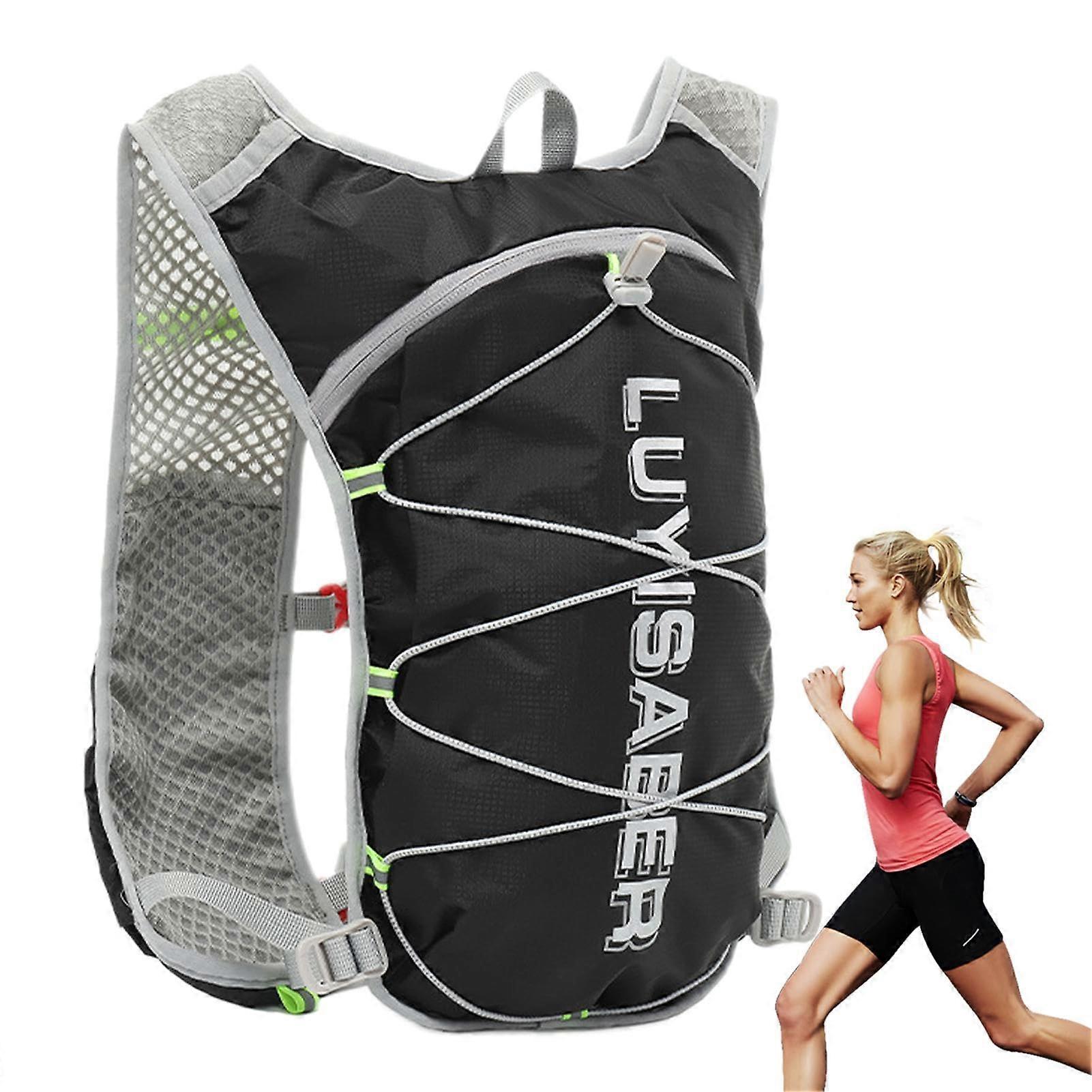 Hydration Vest for Running with 1.5L Bladder, Ultralight Breathable Backpack for Trail Running and Hiking, Black