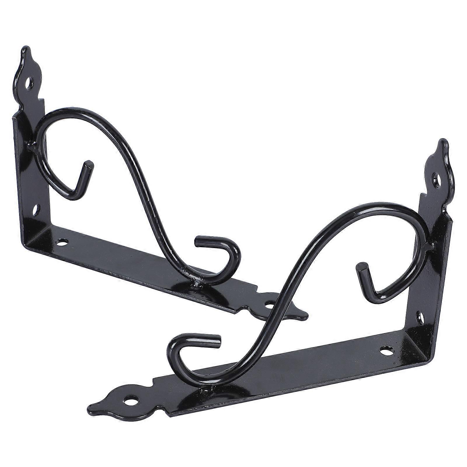 Durable Black Iron Wall Shelf Support Bracket for Storage Use Perfect for DIY Projects 2pcs