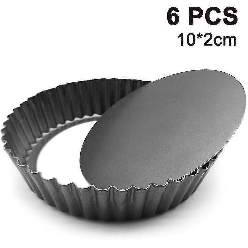 6pcs Nonstick Tart Pan With Removable Base, Suitable for Various Brands