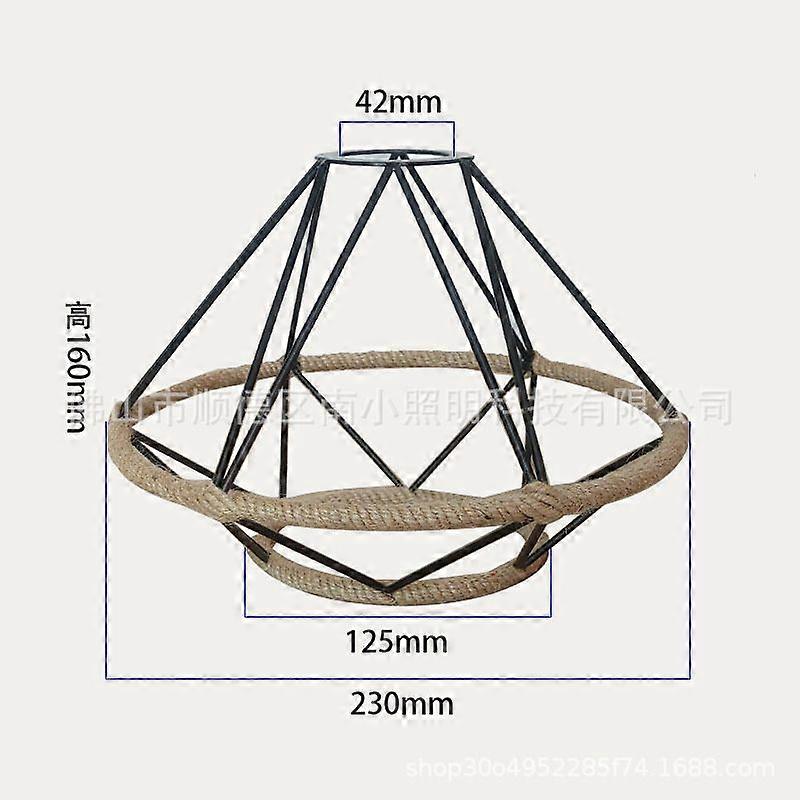מנורת תליון חבל יוטה עם כלוב מתכת: אהיל חלול גוף תאורה תלוי כפרי למסעדת חדר אוכל