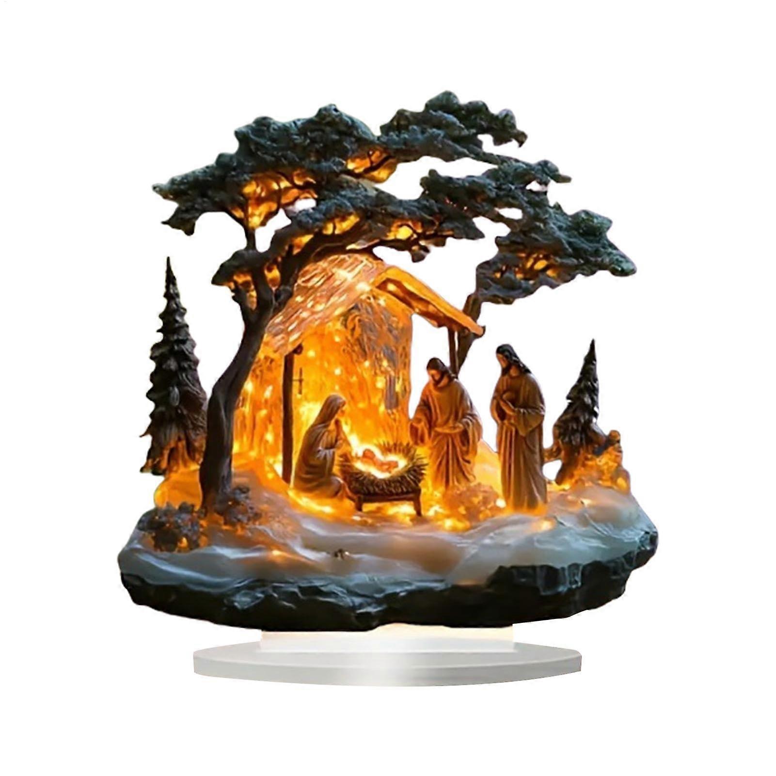Christmas Nativity Scene Complete Set Acrylic Nativity Figures Table Decoration