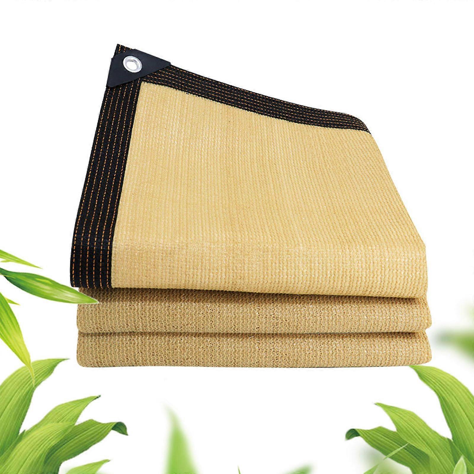 Beige Shade Net, Greenhouse Shade Cloth, Sun Shade Sail with Grommets, 75% Shading Rate, 2x4m