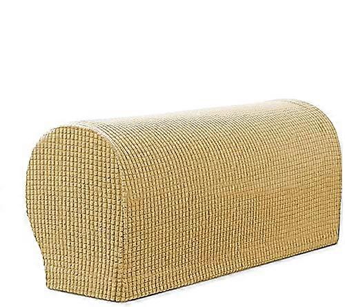 Elastic Armrest Covers for Armchair, Sofa, Stretchy, Waterproof (Beige)