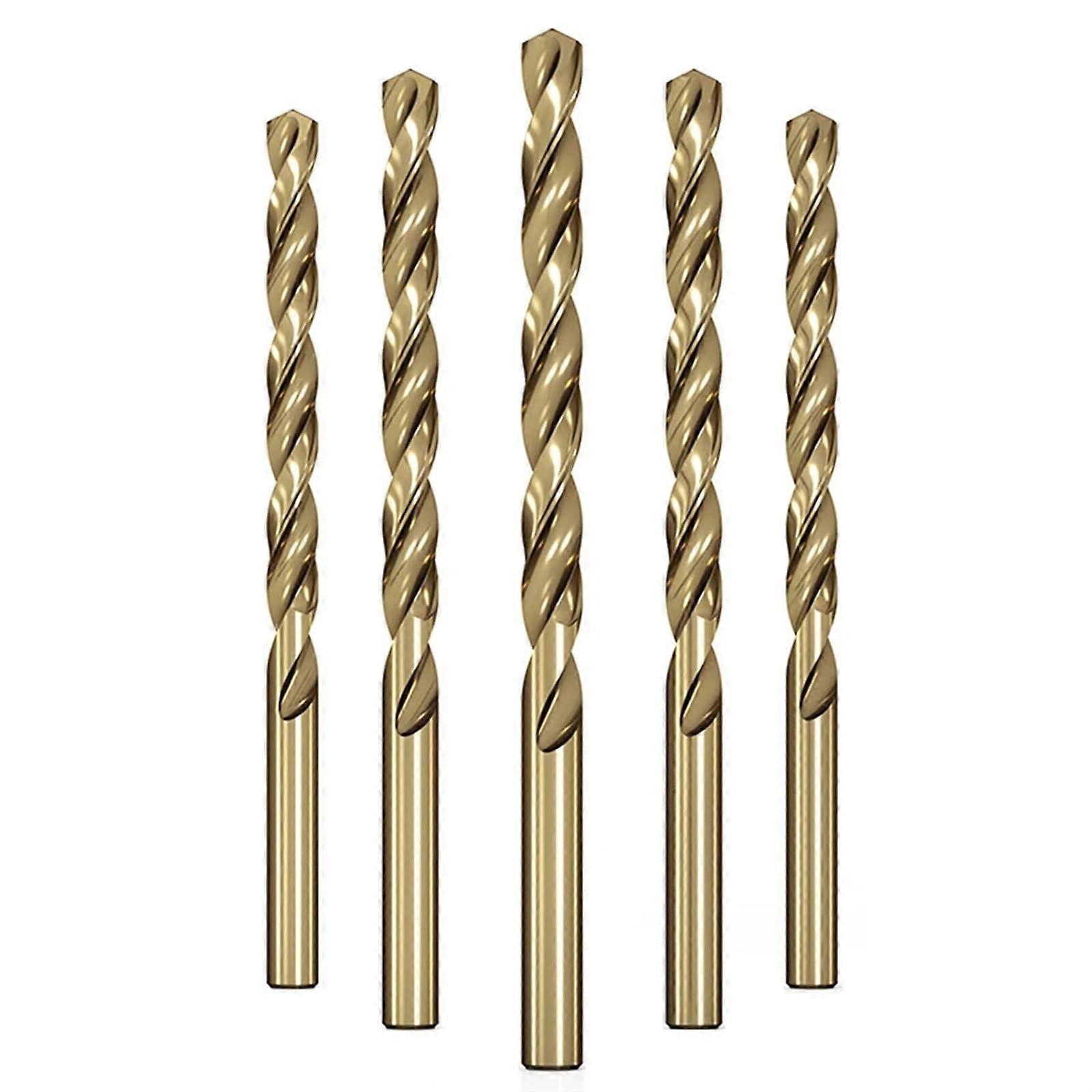 Cobalt Drill Bit M35 Spiral Extended Straight Shank for Metal CNC and Alloy, 7.5mm Single