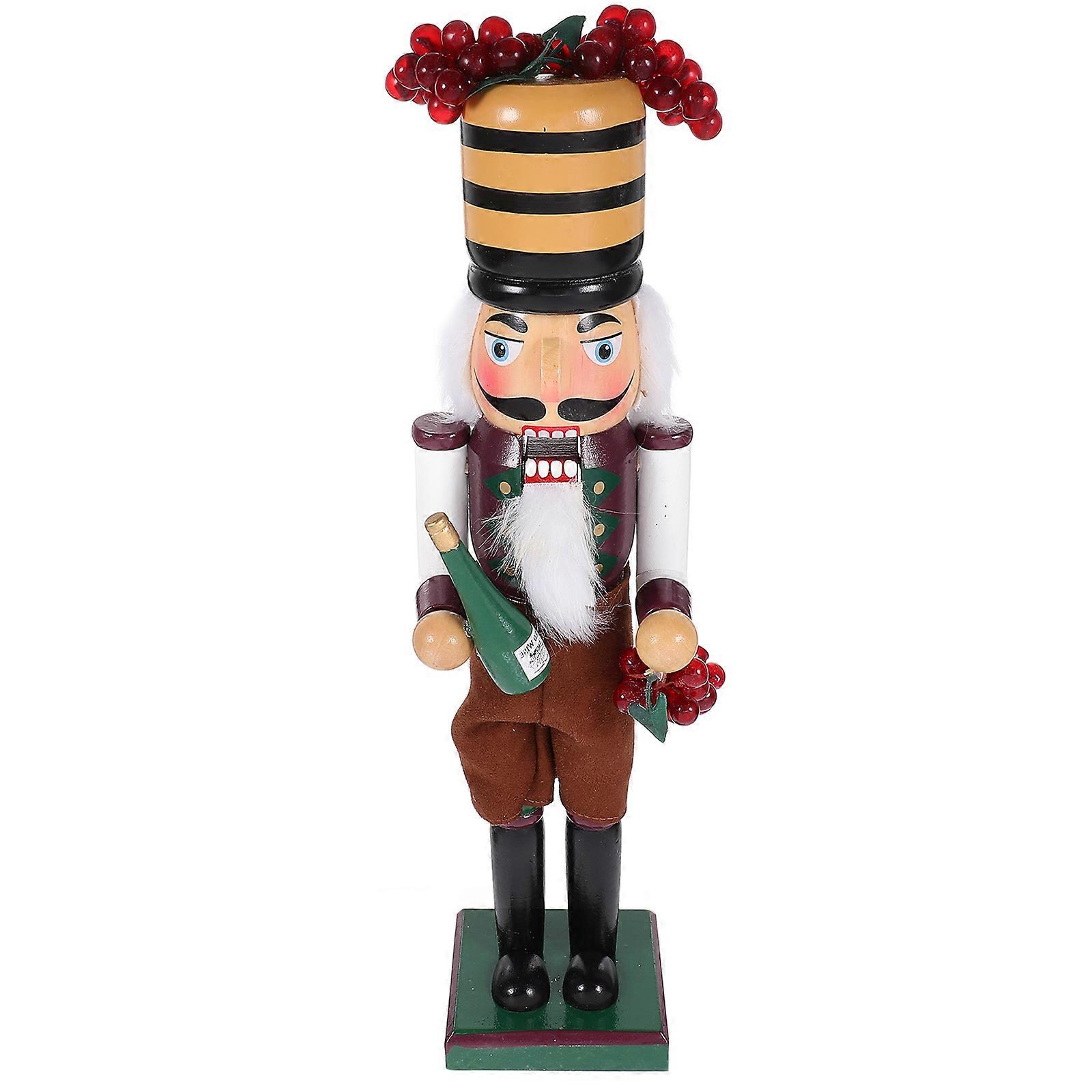 Desktop Nutcracker Decor Wood Nutcracker Statue Christmas Decoration Multi Colored 40 00X9 00X8 00Cm 1Set