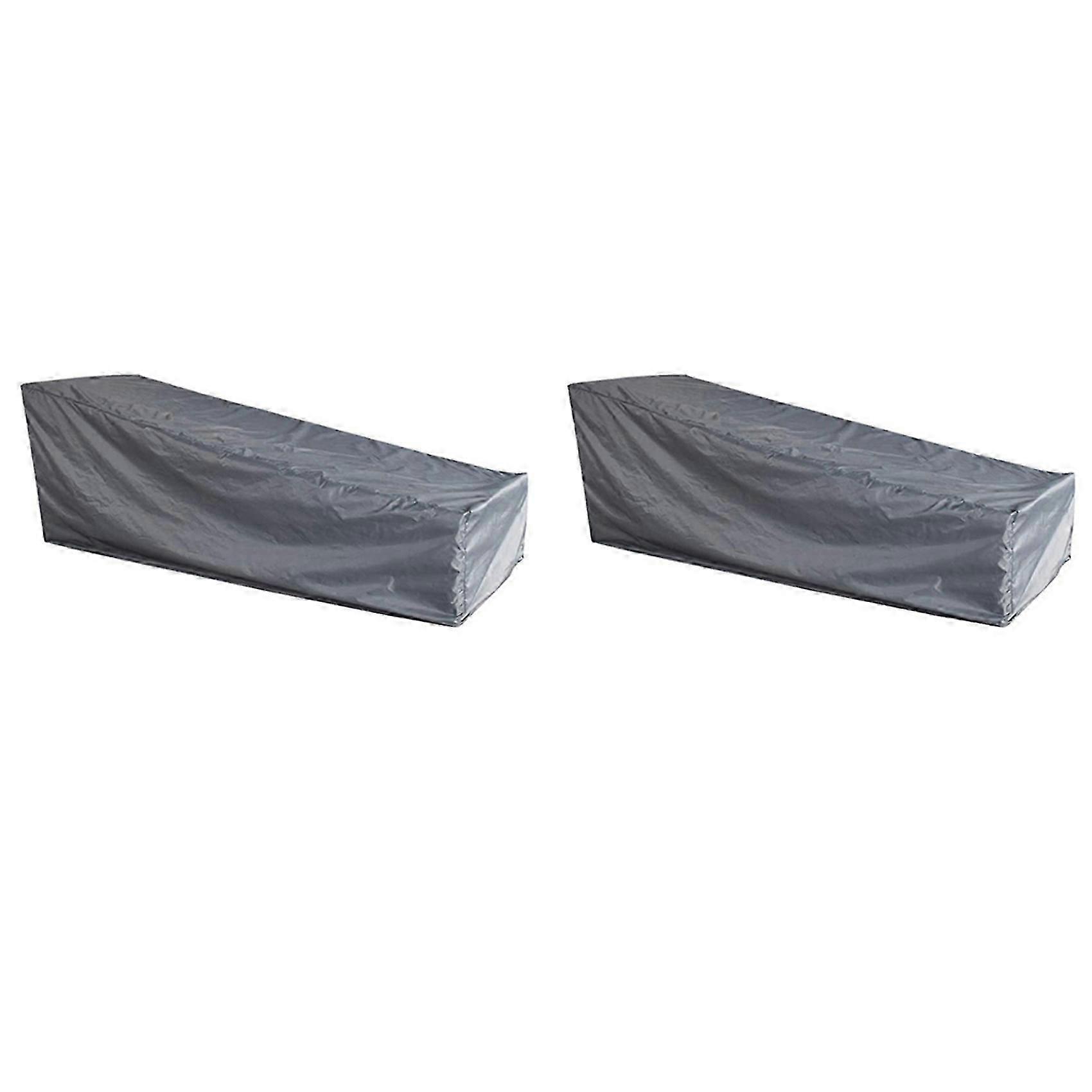 2X Sunlounger Cover 208 x 76 x 41 / 79cm Sun Lounger Cover Weatherproof Garden Lounger Cover for Ga