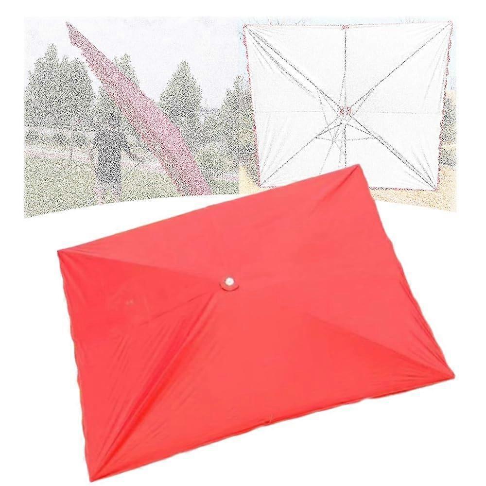 9.8 x 9.8 inch square canopy replacement with 6 ribs, patio umbrella cover, canopy only, for market umbrella (red, 300 x 200 cm)